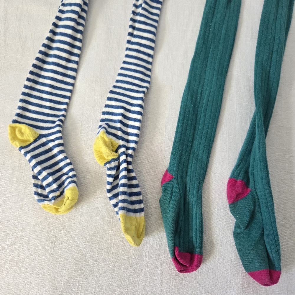 Mini Boden Blue and Green Kids Leggings Bundle Kids 6/7 Striped Color Block - Picture 2 of 6
